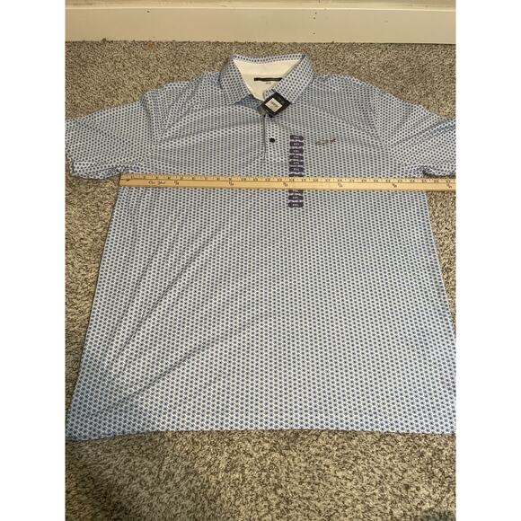 NWT Greg Norman Blue Floral Soft Touch Poly/Pima Cotton Polo Shirt XXL - Picture 6 of 7
